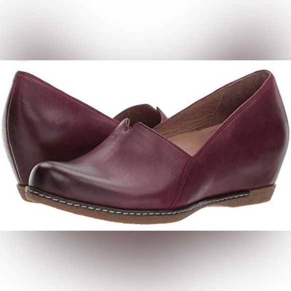 Dansko Shoes - Women's Dansko Purple Wedge Pump Shoe Loafer Liliana Leather Size 38